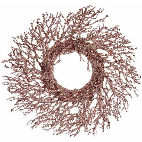 Ghirlanda di Natale Ramo Rosa Dorato Plastica 50 x 10 x 50 cm