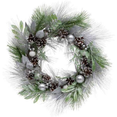 Ghirlanda di palline e pigne d.50cm smerigliata - Feeric lights & christmas