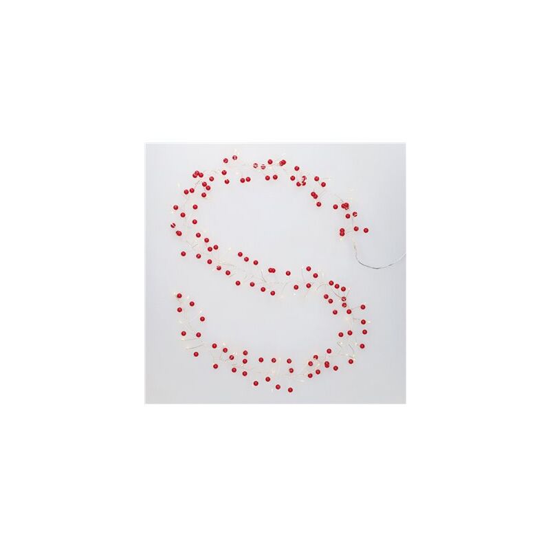 Image of Ghirlanda di perle rosse a led 1,5 m di luce calda