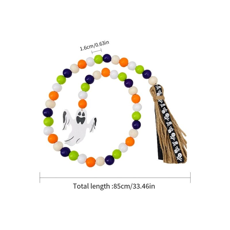 Ghirlanda di perline di legno di Halloween con