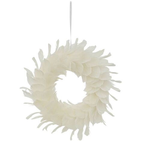Ghirlanda di piume d.33cm bianco - Atmosphera créateur d'intérieur