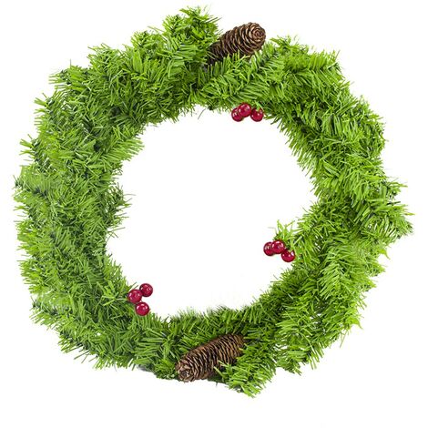 Ghirlanda Dietroporta Tonda Natalizia con Bacche e Pigne Decoro di Natale