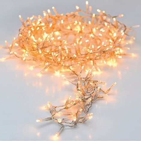 Ghirlanda Fissa 180 LED Bianco Caldo 220V IP44 Cavo Trasparente 16,5m