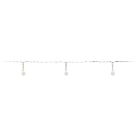 Ghirlanda fissa a batteria 20 LED sferici 8 mm luce bianca calda 2,3 m