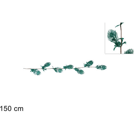 GHIRLANDA FOGLIE CON PALLINE GLITTERATA DIMENSIONE CM.150 TIFFANY