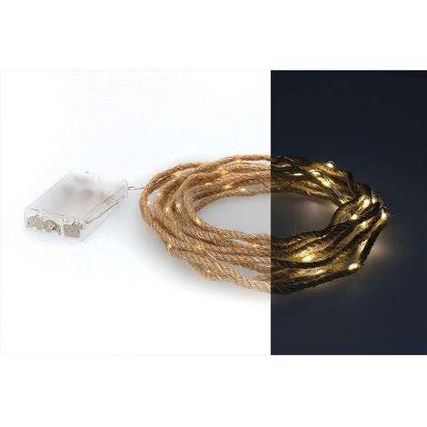 Ghirlanda in corda di juta luce calda microled 30 led 5m EDM 71207