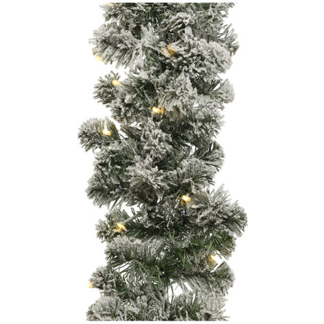Ghirlanda innevata imperiale, lampeggiante, 50 LED, bianco caldo. Lumineo