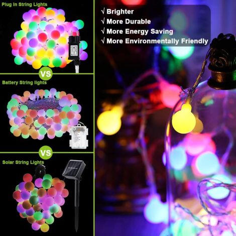 Ghirlanda LED 31V 20m - 150 palline Ø2cm, trasformatore integrato, 8 modalità + memoria, telecomando a 6 pulsanti