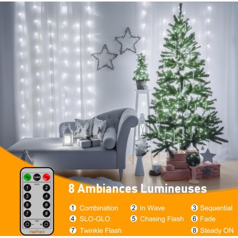 Ghirlanda LED 31V - 300 luci, struttura 3m x 3m con 10 rami da 3m, 8 modalità + memoria, decorazione ideale