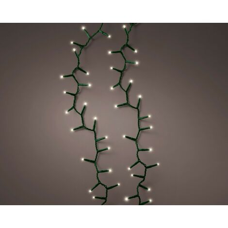 Ghirlanda LED compatta lampeggiante per esterni bianco caldo 750 LED cavo verde 21 m