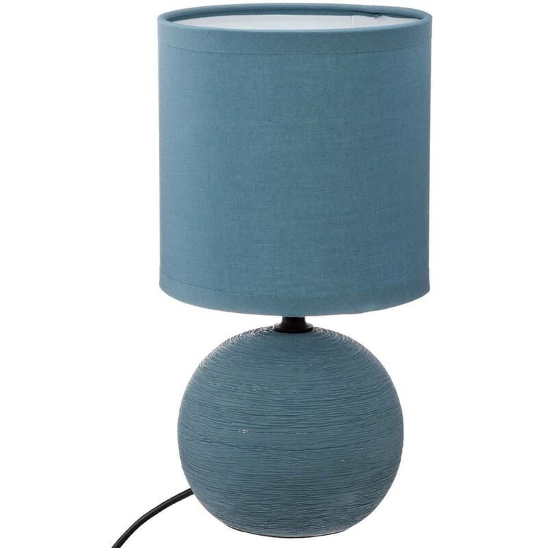 Lampada in ceramica Timéo blu striata H25cm - Atmosphera créateur d'intérieur