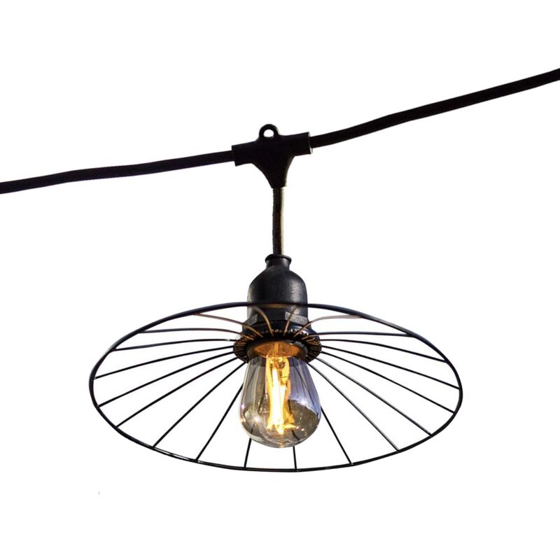 Image of Ghirlanda luminosa 6m chic cage light connectable - Noir