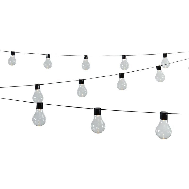 Ghirlanda luminosa solare a led 20 lampadine Nero