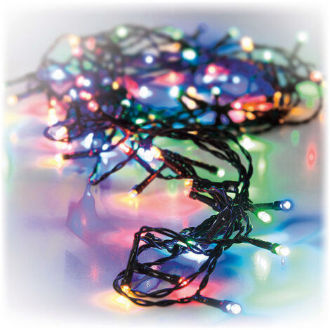 Ghirlanda Multifunzione A Batteria 48 LED Cavo Nero Luce Multicolor 4m