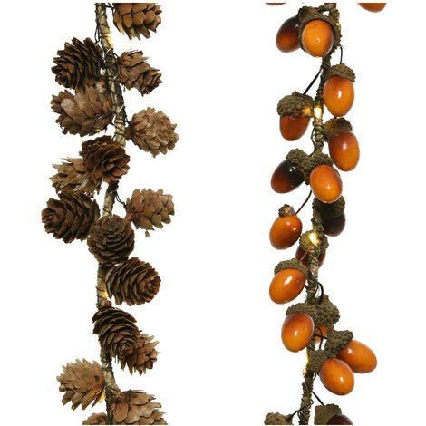 Ghirlanda Natalizia 110cm 15L con Pigne e Noci