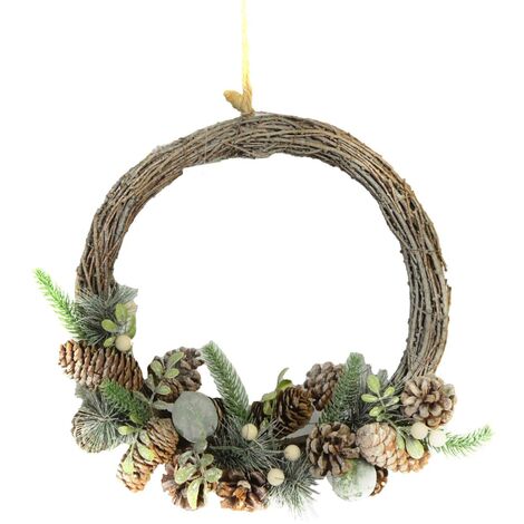 Ghirlanda natalizia bianca corona porta coroncina di natale