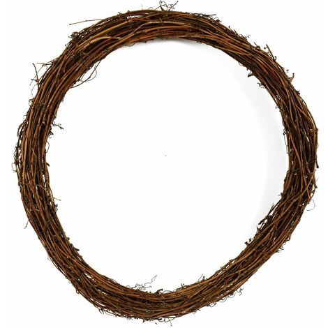 Ghirlanda retro porta natalizio in vimini intrecciato Naturale da Ø 40 cm