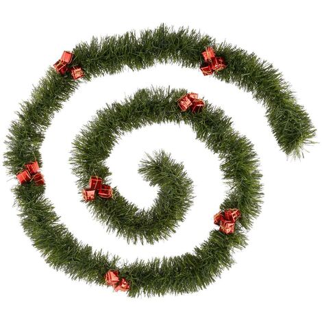 Ghirlanda rossa 10cmx2,7m 6 pieghe verde - Regalo - Feeric lights & christmas