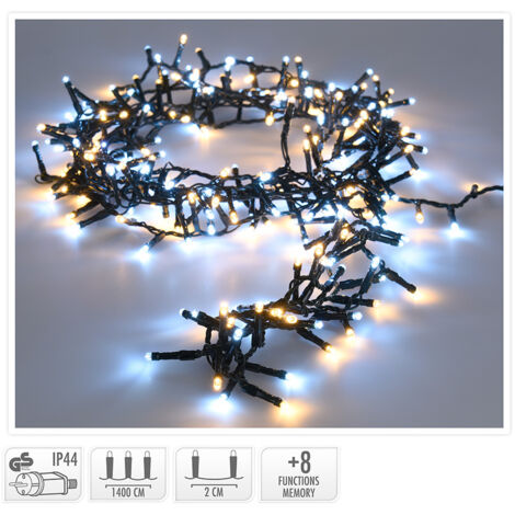 Ghirlanda Serpente 700 LED Luce Fredda e Calda 17m