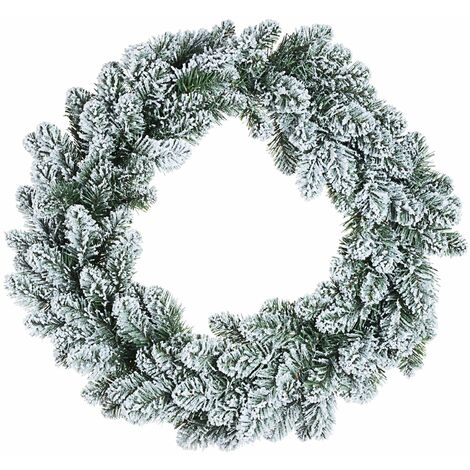 Ghirlanda tonda natalizia Innsbruck color Verde innevato dietro porta decorazione Natalizia -Ø 60 cm