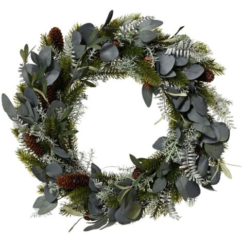 Ghirlanda tonda natalizia verde decorazione natalizia dietro porta -Diametro 40 cm