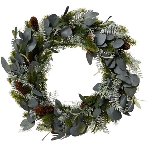 Ghirlanda tonda natalizia verde decorazione natalizia dietro porta -Diametro 60 cm