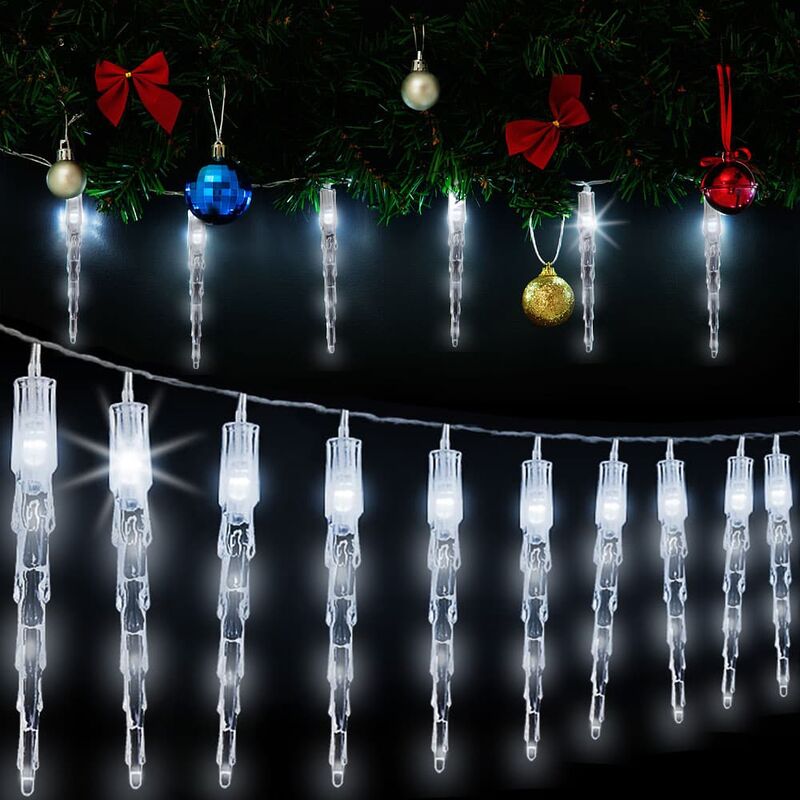 Ghirlande luminose a led Ghiaccioli 10 led 6,2 m