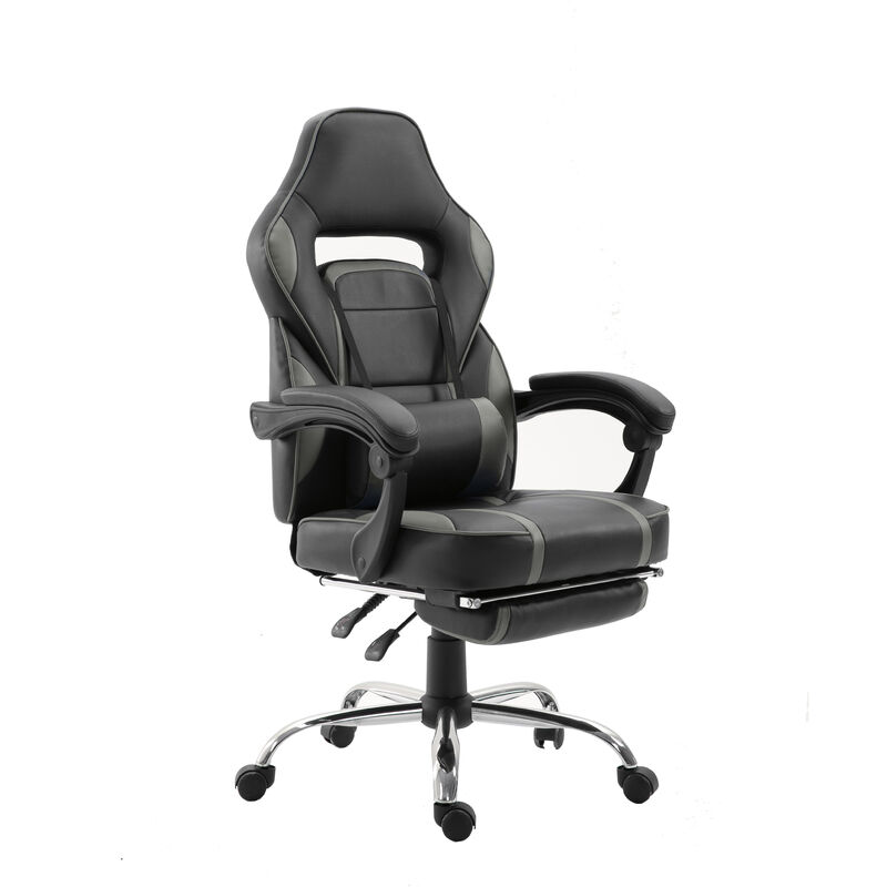 

GHOST - Silla de oficina reclinable con reposapiés GAMER - Gris