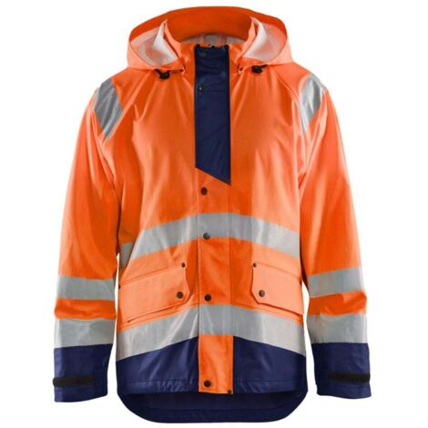Giacca antipioggia ad alta visibilità livello 3 4327 - Arancione fluorescente/Marine S