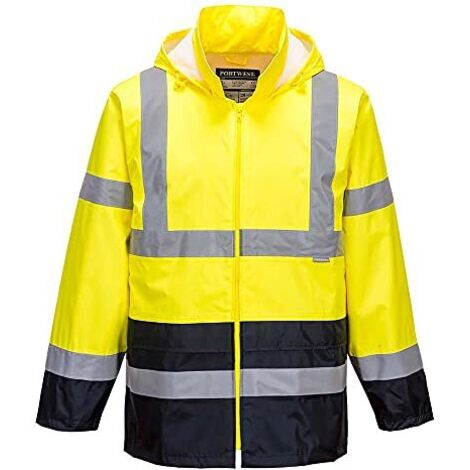 Giacca antipioggia Hi-vis bicolore Colore: Giallo/blu navy Taglia M - Portwest
