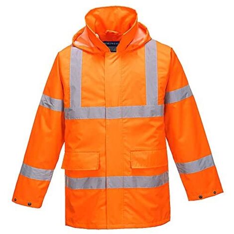 Giacca antipioggia leggera ad alta visibilità Portwest Lite Traffic Arancione XXXL