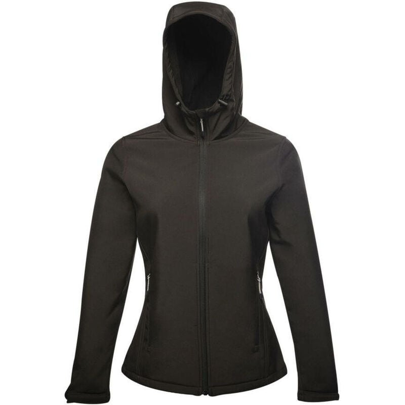 Image of Regatta Professional - Giacca da donna con cappuccio stampabile Softshell Regatta Great Outdoors Distinguiti arley ii Nero xl