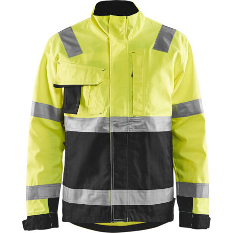 Giacca da lavoro ad alta visibilità 4064 - Giallo fluorescente/Nero 4XL