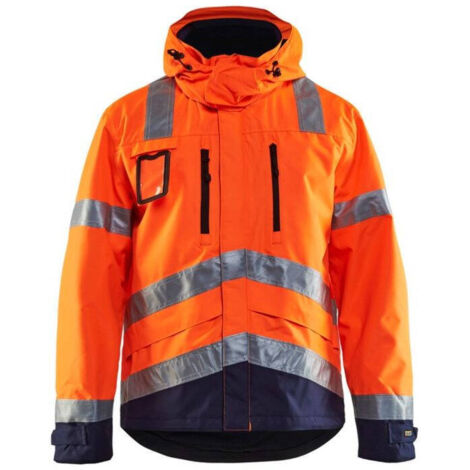 Giacca da lavoro ad alta visibilità 4837 - Arancione fluorescente/Marine L