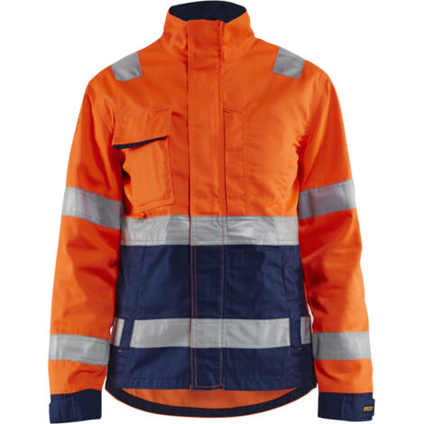 Giacca da lavoro ad alta visibilità donna 4903 - Arancione fluorescente/Marine M