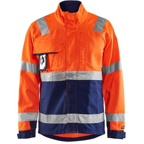 Giacca da lavoro alta visibilità 4064 - Arancione fluorescente/Marine S