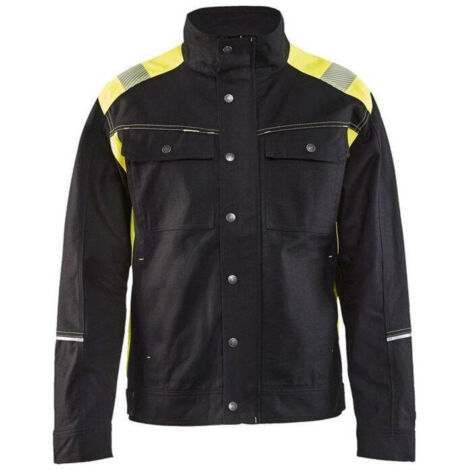 Giacca da lavoro artigianale 4095 - Nero/Giallo fluorescente S