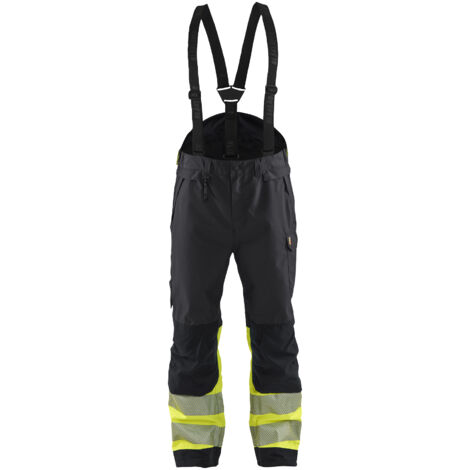 Giacca da lavoro con bretelle alta visibilità classe 1 1877 - Nero/Giallo 4XLT