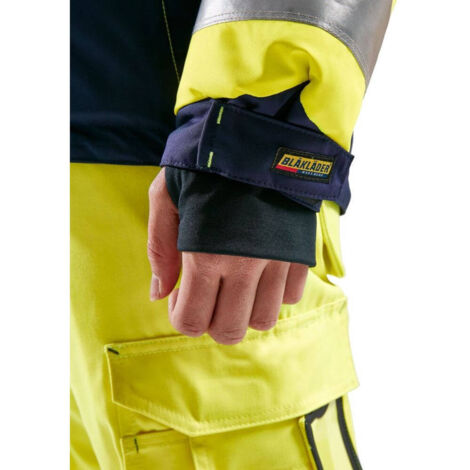 Giacca da lavoro foderata alta visibilità donna 4872 - Giallo fluorescente/Blu navy XXL