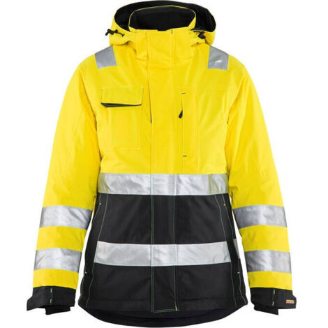 Giacca da lavoro foderata alta visibilità donna 4872 - Giallo fluorescente/Nero XS