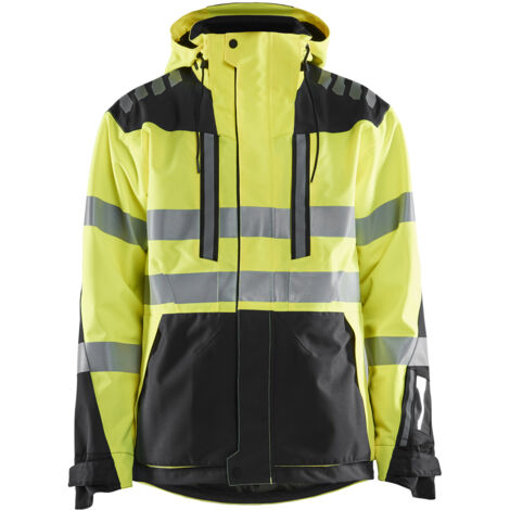 Giacca da lavoro hardshell stretch 2D alta visibilità 4496 - Giallo fluorescente/Nero 4XL