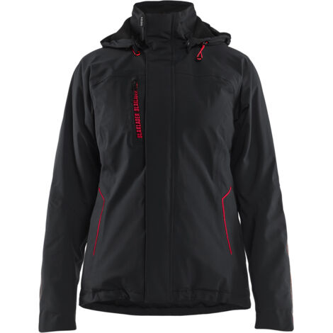 Giacca da lavoro hardshell stretch foderata donna 4408 - Nero/Rosso XS
