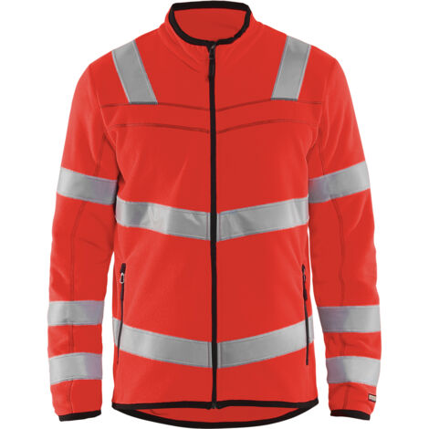 Giacca da lavoro in micropile ad alta visibilità 4941 - Rosso fluorescente 4XL