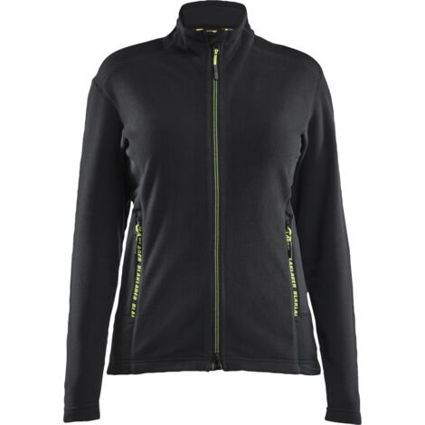 Giacca da lavoro in micropile donna 4766 - Nero/Giallo XXL