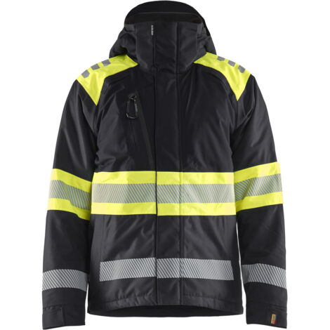 Giacca da lavoro invernale ad alta visibilità classe 1 4480 - Nero/Giallo 4XL