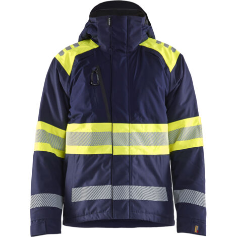 Giacca da lavoro invernale alta visibilità classe 1 4480 - Blu marino/Giallo 4XL