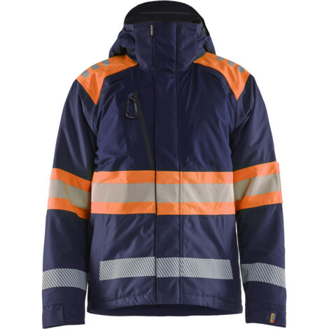 Giacca da lavoro invernale alta visibilità classe 1 4480 - Blu navy/arancione 4XL