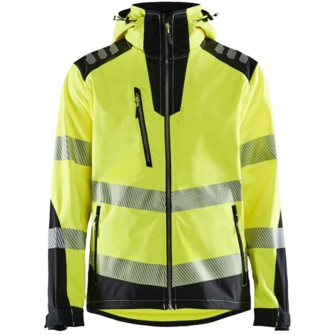 Giacca da lavoro softshell ad alta visibilità 4491 - Giallo fluorescente/Nero M