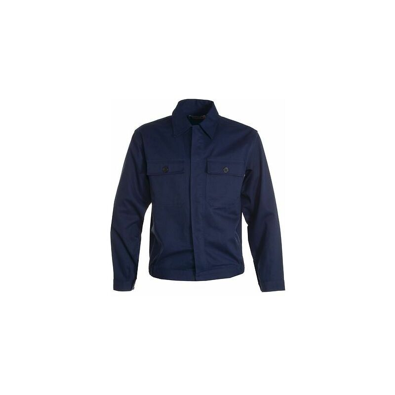 Image of FAR - giacca giacchetto da lavoro blu giubbino cotone con tasche operaio divisa