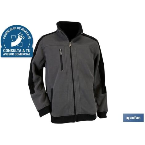 Giacca in pile Walker370gms/M Grigio-Nero Taglia M